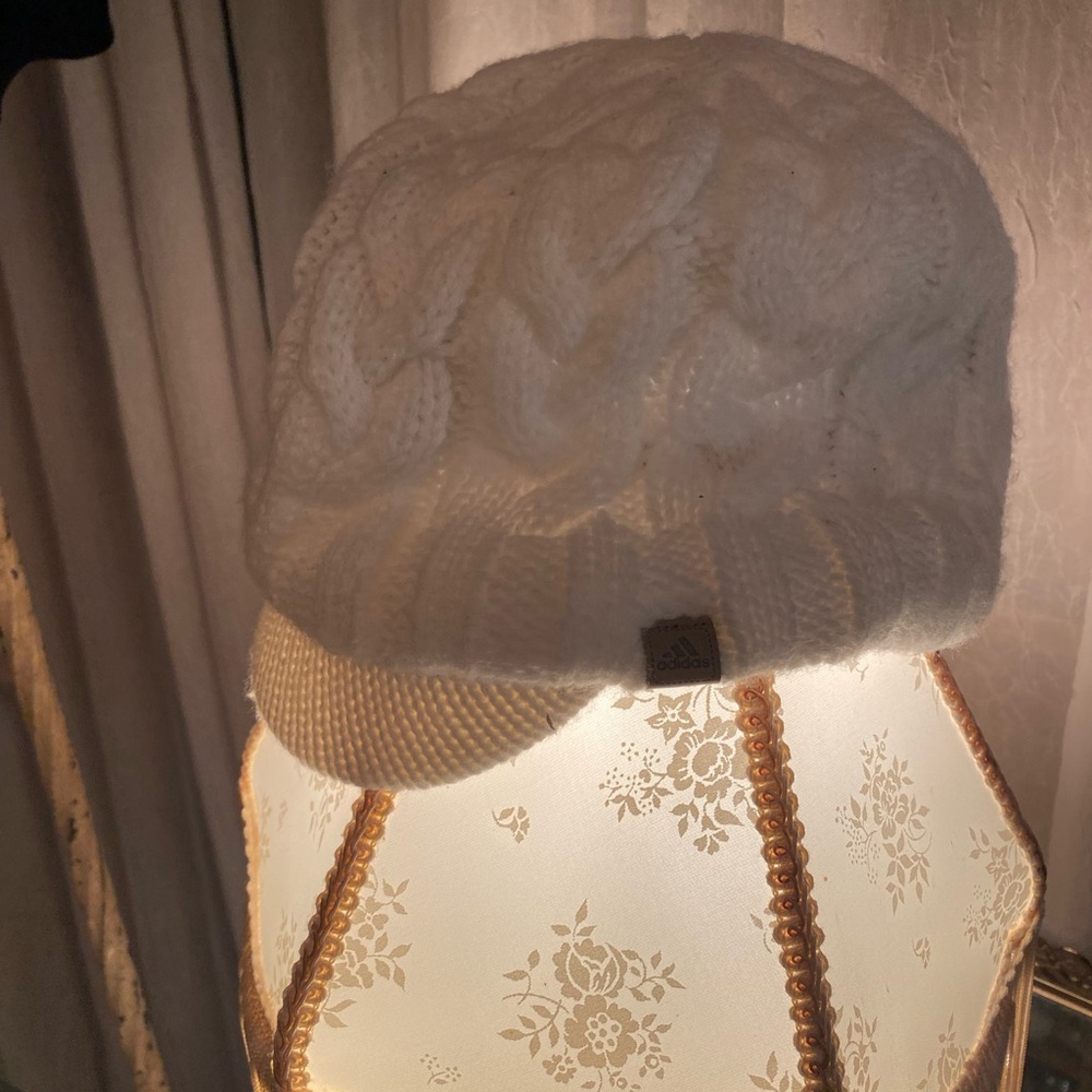 Adidas Cream Cable Knit Beanie